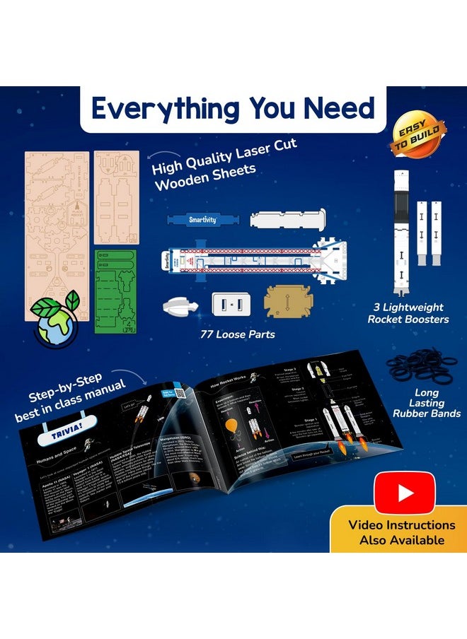Smartivity Rocket Launcher Kit for Kids 6, 7, 8, 9, 10, 11, 12 Years Old | Build Your Own Rocket and Launcher | Birthday Gifts for Boys & Girls | DIY STEM Science Toy for Kids 6-12 Years
