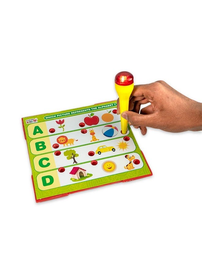RATNA'S Intellikids Electro Game, 10 Double Sided Printed Cards, If it Lights its Right!! Learn About Alphabet,Numbers,Colors,Shapes,etc
