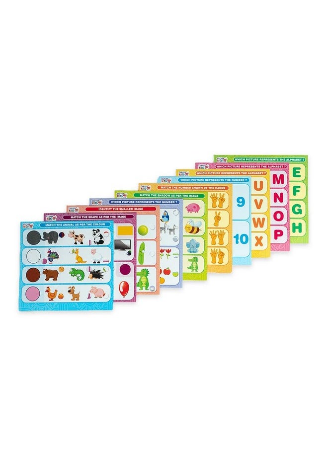 RATNA'S Intellikids Electro Game, 10 Double Sided Printed Cards, If it Lights its Right!! Learn About Alphabet,Numbers,Colors,Shapes,etc
