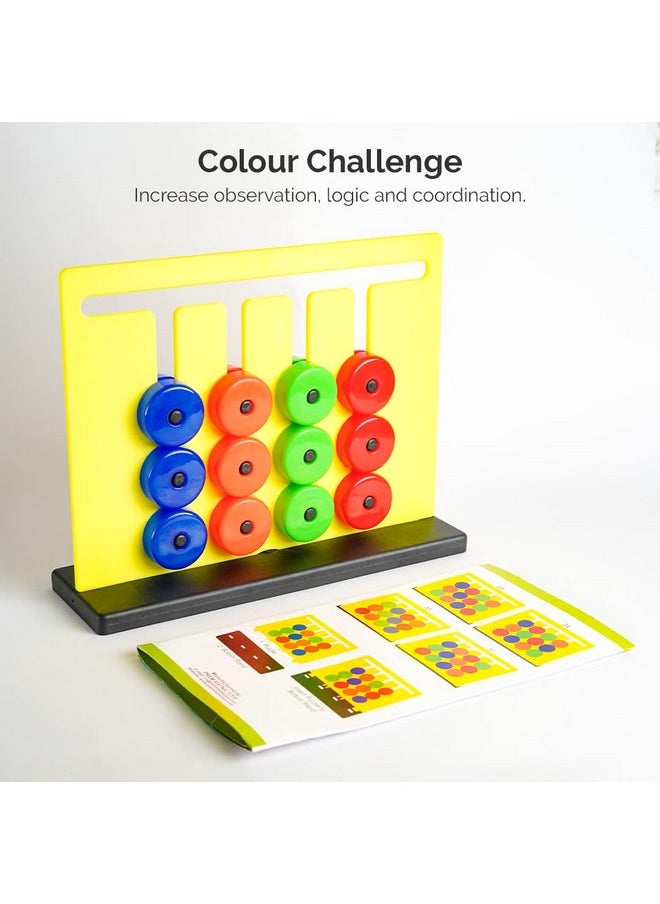 RATNA'S Colour Challenge Montessori Slide & Match Puzzles - Brain Game for Kids | Fun and Colourful Pattern Making Activity Toys | Early Development and Learning Kids Toys for 3+ Years