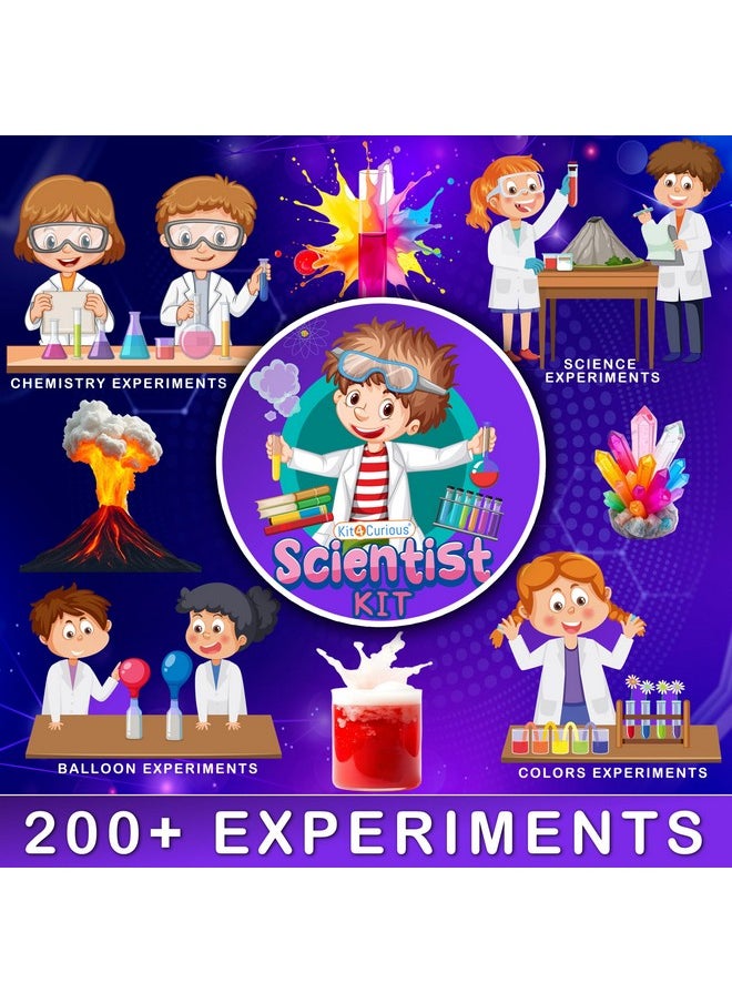 Kit4Curious 200+ Science Experiment Kit Birthday Gift for Kids, STEM Educational Learning Toys for 6-14 Year Olds - Chemistry kit