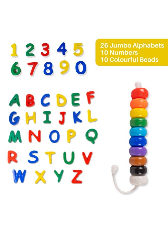 Jumbo Magnetic Alphabet and Numbers for Kids with 10 Colourful Beads Free Inside.
