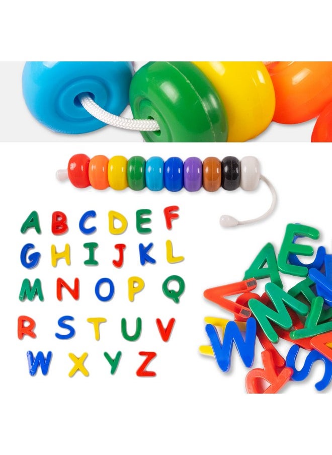 Jumbo Magnetic Alphabet and Numbers for Kids with 10 Colourful Beads Free Inside.