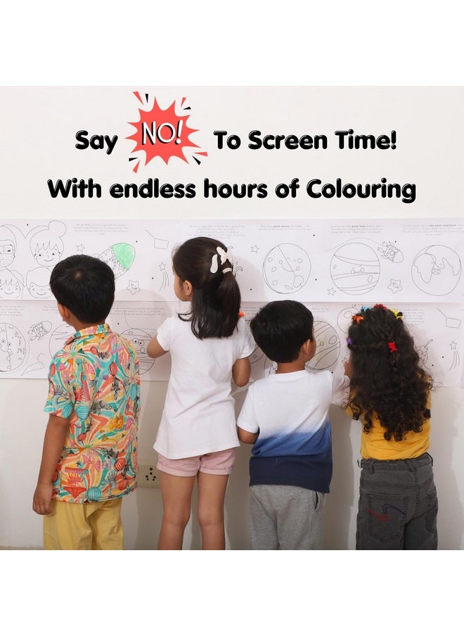 CocoMoco Diversity of India Colouring Roll Sheet for Kids |11 feet Big Size Art and Craft Reusable Drawing Paper Roll Kit for Children | Birthday Return Gift for Boys and Girls