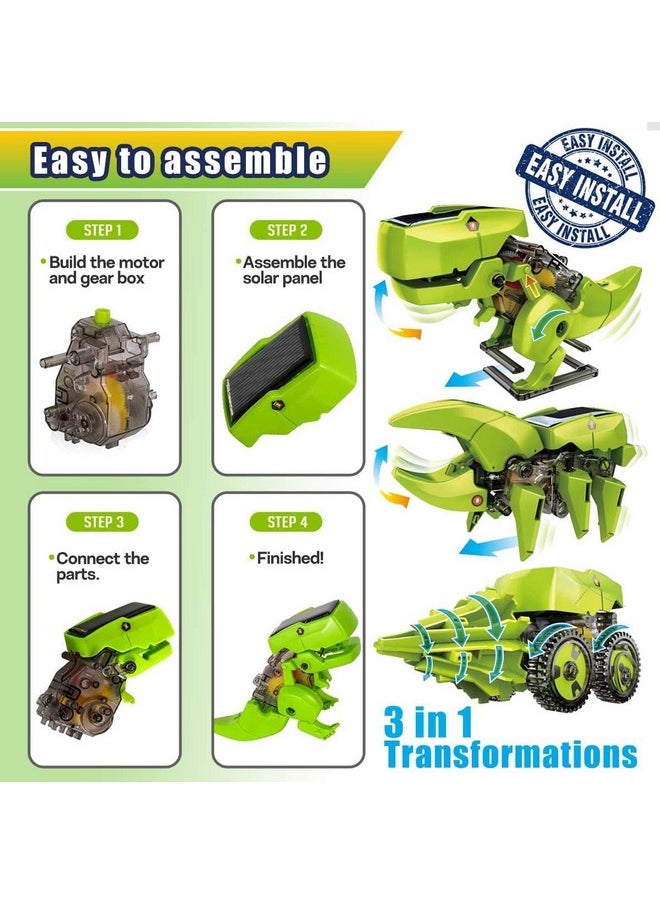 REES52 Robot Dinosaur Toys, Stem Projects for Kids Ages 8-12, 3-in-1 Solar Robot Kit, Building Games Coding for Kids 8-12, Gifts for 8 9 10 11 12 Year Old Boys Girls 3-in-1