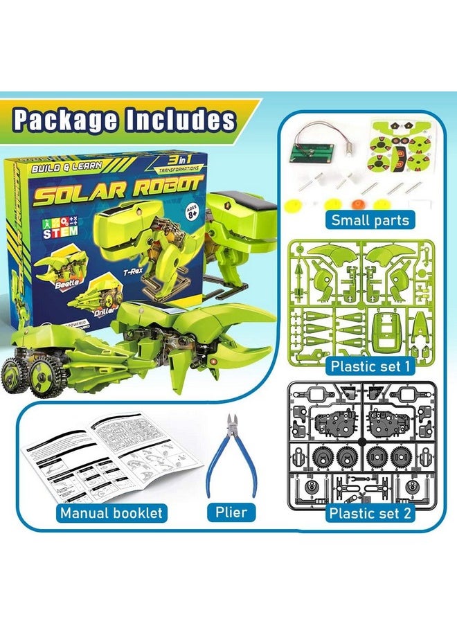 REES52 Robot Dinosaur Toys, Stem Projects for Kids Ages 8-12, 3-in-1 Solar Robot Kit, Building Games Coding for Kids 8-12, Gifts for 8 9 10 11 12 Year Old Boys Girls 3-in-1
