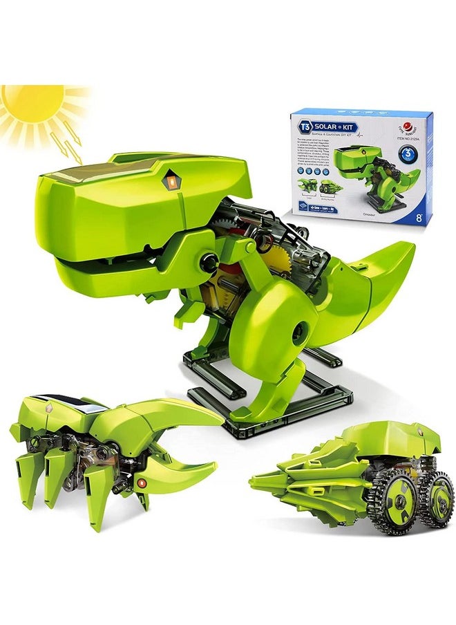 REES52 Robot Dinosaur Toys, Stem Projects for Kids Ages 8-12, 3-in-1 Solar Robot Kit, Building Games Coding for Kids 8-12, Gifts for 8 9 10 11 12 Year Old Boys Girls 3-in-1