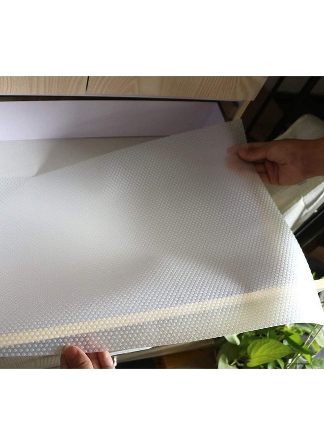ElastPro Ethylene Vinyl Acetate Round Anti Slip Mat/Sheet for Fridge, Kitchen, Drawer, Shelf Liner (Transparent White, 45 X 1.5 M,Count of 1)