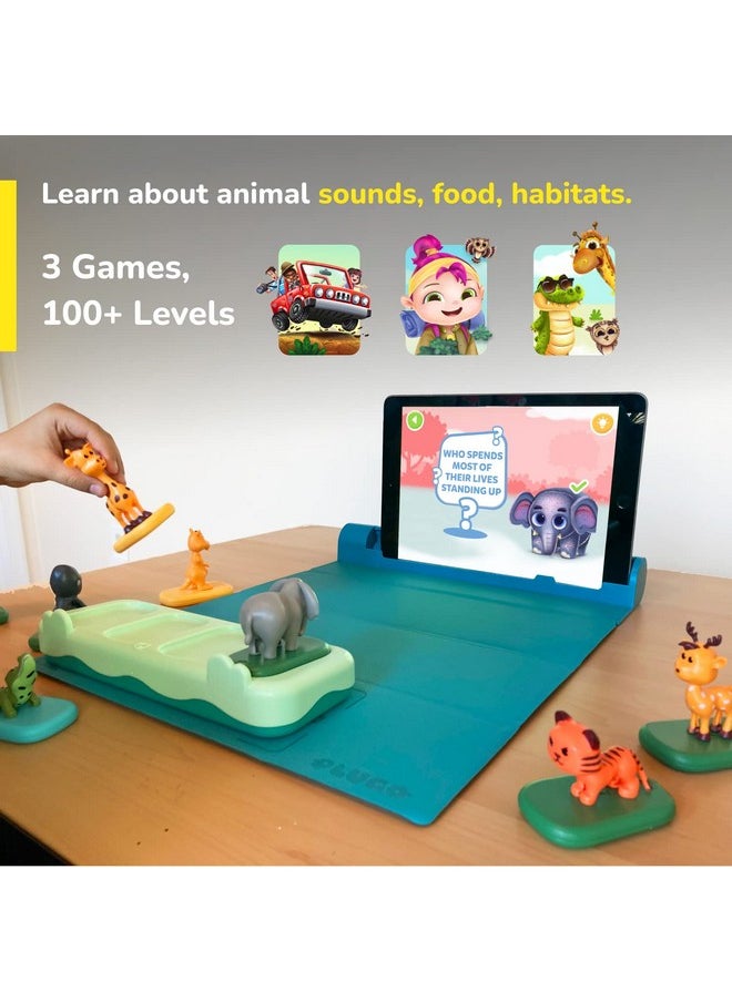 Shifu Play Plugo Animals Safari Ar-Powered Stem Toy For Kids With Rainforest, Zoo Animal Figurines -Boost Problem-Solving Skills With 3 Games, 100+ Levels, Educational Fun Learning Puzzle (4-10 Years)