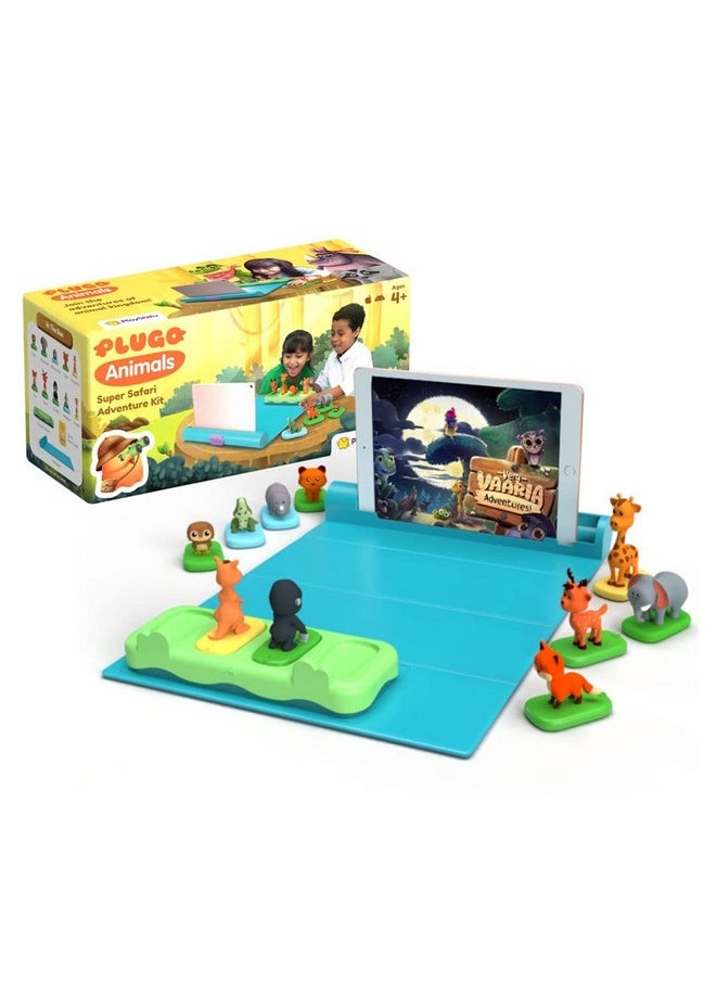 Shifu Play Plugo Animals Safari Ar-Powered Stem Toy For Kids With Rainforest, Zoo Animal Figurines -Boost Problem-Solving Skills With 3 Games, 100+ Levels, Educational Fun Learning Puzzle (4-10 Years)