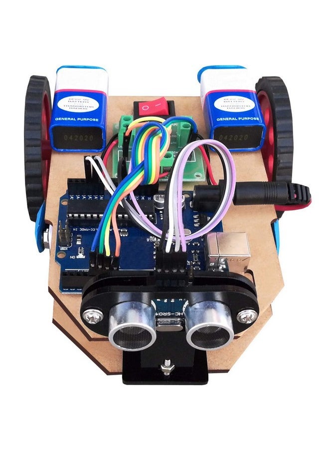 Kit4Curious Ultrasonic Sensor Based Obstacle avoiding Robot Complete kit with Code and Project Report