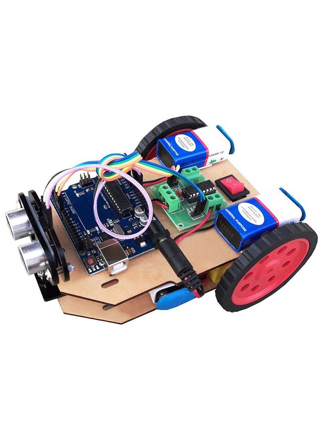 Kit4Curious Ultrasonic Sensor Based Obstacle avoiding Robot Complete kit with Code and Project Report