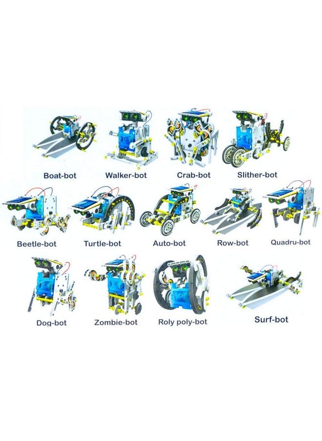 FunBlast Solar Robot Kit - 13 in 1 Learning Educational Kids Station, Robot Toy Game DIY Toys for Boys,Girls - Multicolor