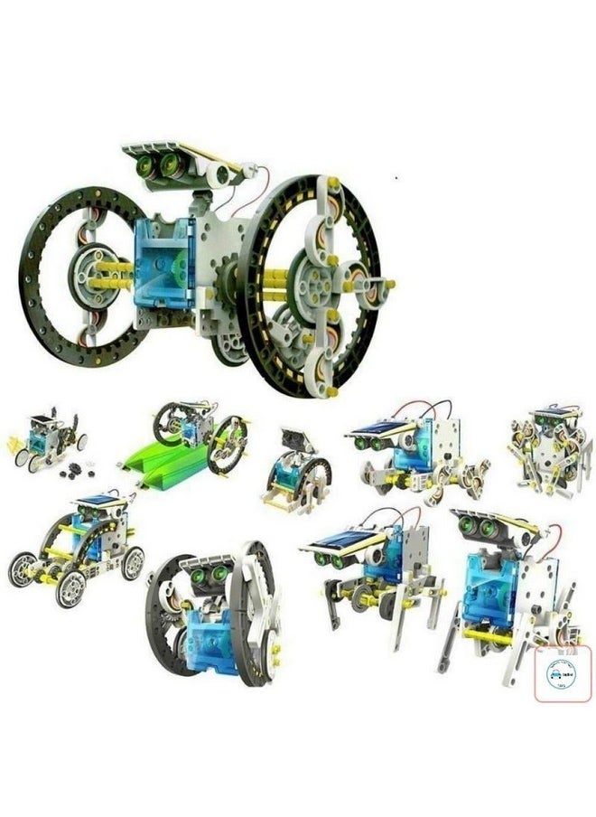 FunBlast Solar Robot Kit - 13 in 1 Learning Educational Kids Station, Robot Toy Game DIY Toys for Boys,Girls - Multicolor