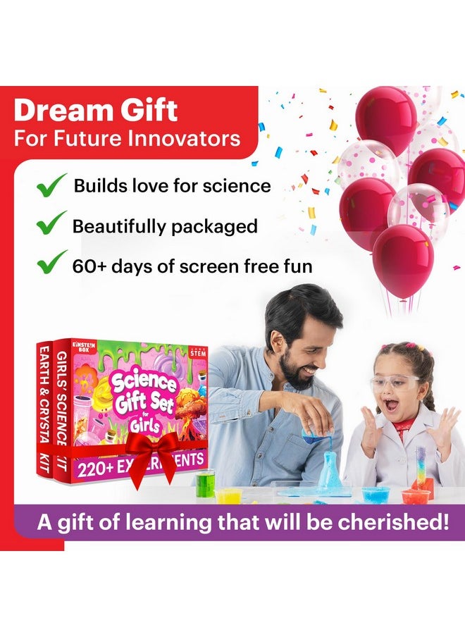 Einstein Box Science Gift Set for Girls Ages 6-8-10-12-14 Years | Birthday Gifts Ideas for Kids | STEM Learning Toys for 6,7,8,9,10,11,12,13,14-Year-Olds | 2-in-1 Learning Set |