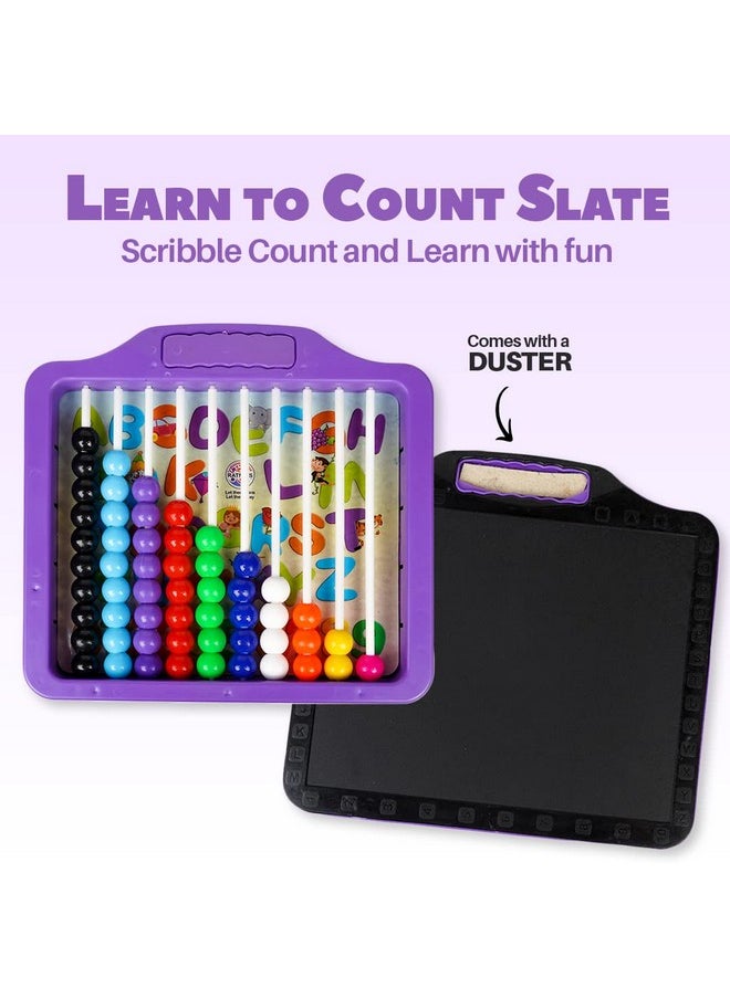 Ratna's Educational 2 in 1 Learn to Count Slate for Kids to Learn Counting, Writing and Start Their Preschool Learning at Home (Assorted Colours)