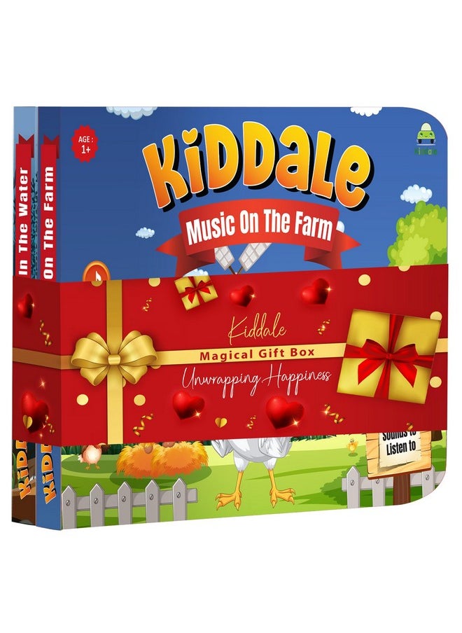 Kiddale Pack of 2 Musical Farm Animals Nursery Rhymes and Aquatic Animals Rhymes Sound Book for 1+ Year Old|Interactive Touch n Play Sound Book|Learning & Education for 1-3 Years Old|Sing Along Books