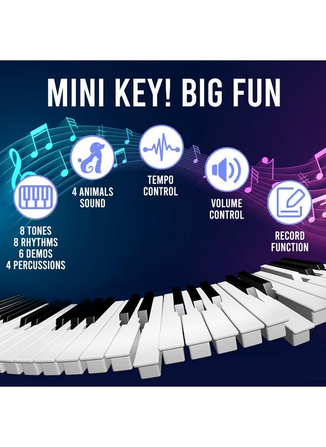 Gesto Piano for Kids with Mic Recorder - 37 Keys 8 Rhythms 8 Tones 6 Demos Portable Musical Toys, Keyboard Musical Instrument for Boys Girls | Baby Toy for Age 3 to 14 Years (Blue)
