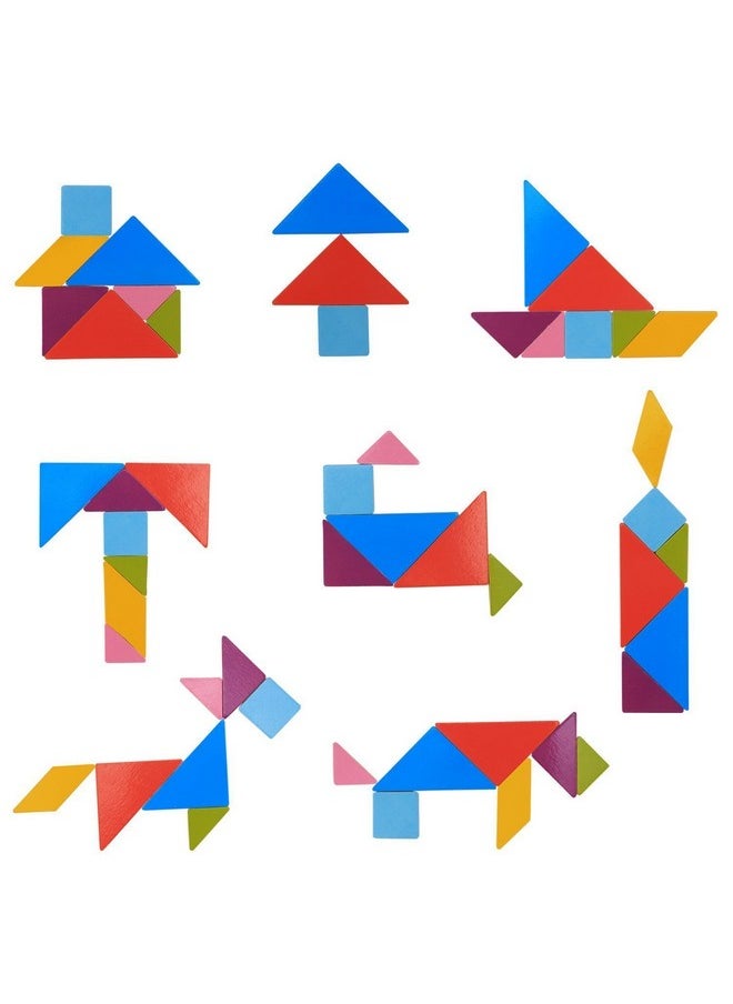 FunBlast Magnetic Double Sided White & Black Wooden Board with Tangram,Letters & Numbers (Size: 37 X 27 CM (Big))