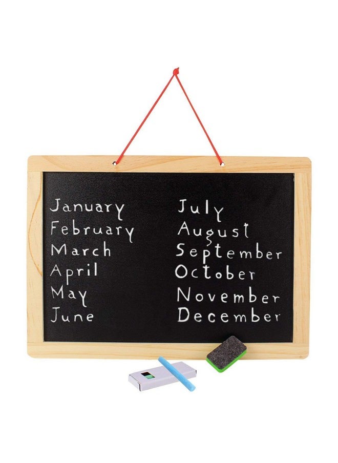 FunBlast Magnetic Double Sided White & Black Wooden Board with Tangram,Letters & Numbers (Size: 37 X 27 CM (Big))