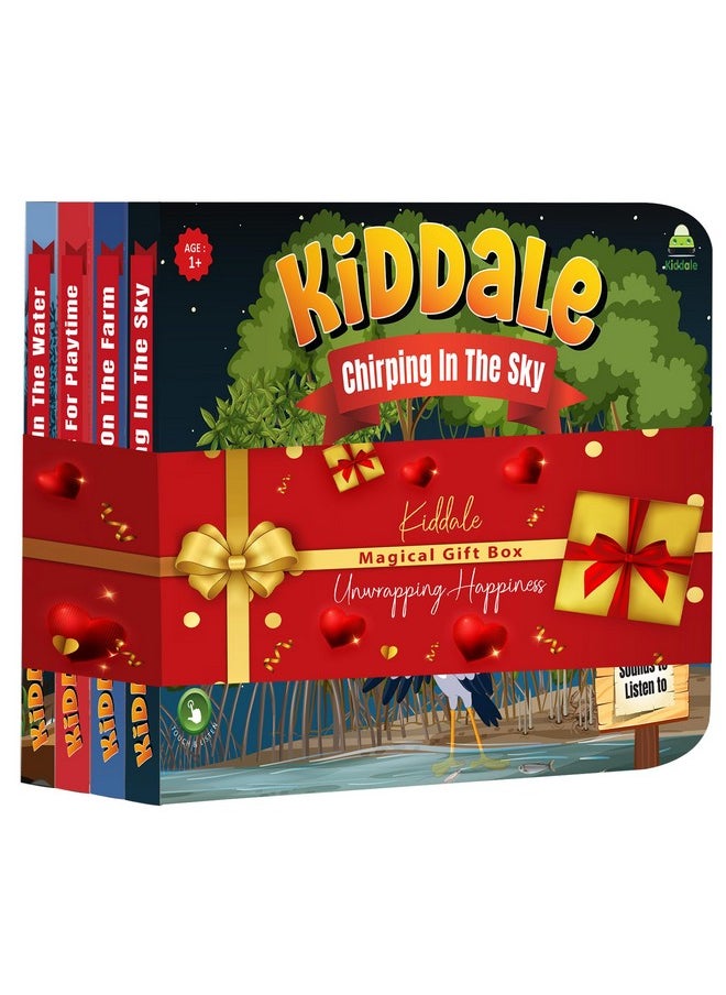 Kiddale Pack of 4 Musical Rhymes Book|8 Classical +16 Rhymes Each for Farm,Aquatic Animals & Birds |28 Sounds Each|Interactive Touch n Play Sound Book|Best Muiscal Gift for 1-3 Years|Sing Along Books