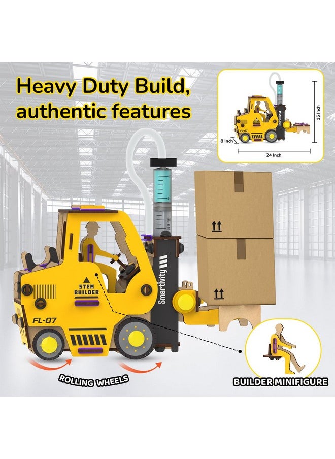 Smartivity Hydraulic Forklift Toy Car for Kids 6-8-10-12-14 YearsI Construction Vehicle I Birthday Gifts for Boys & Girls | DIY STEM Science Toy for Kids 6,7,8,9,10,11,12,13,14 Years, Multicolor
