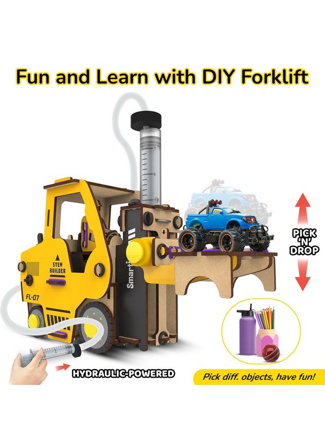 Smartivity Hydraulic Forklift Toy Car for Kids 6-8-10-12-14 YearsI Construction Vehicle I Birthday Gifts for Boys & Girls | DIY STEM Science Toy for Kids 6,7,8,9,10,11,12,13,14 Years, Multicolor