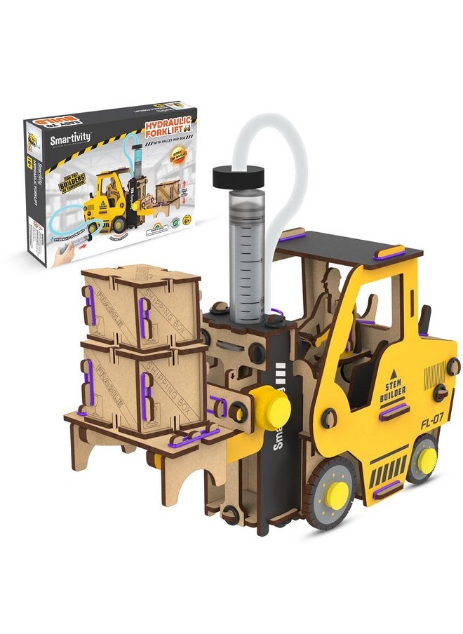 Smartivity Hydraulic Forklift Toy Car for Kids 6-8-10-12-14 YearsI Construction Vehicle I Birthday Gifts for Boys & Girls | DIY STEM Science Toy for Kids 6,7,8,9,10,11,12,13,14 Years, Multicolor