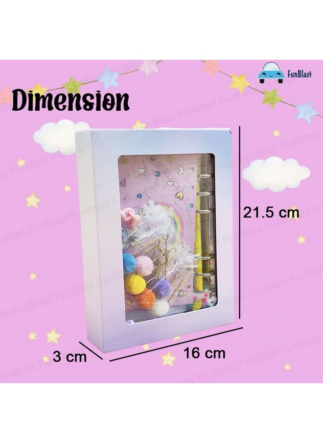FunBlast 13 In 1 Diy Unicorn Diary For Girls, Unicorn Notebook For Girls With Pen, Unicorn Kit For Girl, Unicorn Return Gift For Girl, Kid Diary Unicorn - Diy Diary For Kids/Girl, 40 Pages, Multicolor