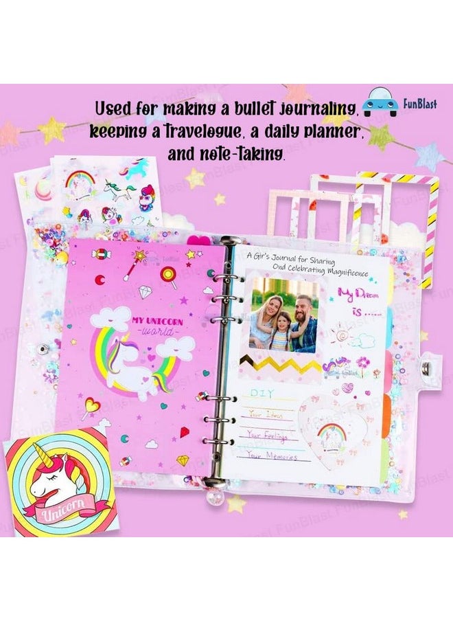 FunBlast 13 In 1 Diy Unicorn Diary For Girls, Unicorn Notebook For Girls With Pen, Unicorn Kit For Girl, Unicorn Return Gift For Girl, Kid Diary Unicorn - Diy Diary For Kids/Girl, 40 Pages, Multicolor