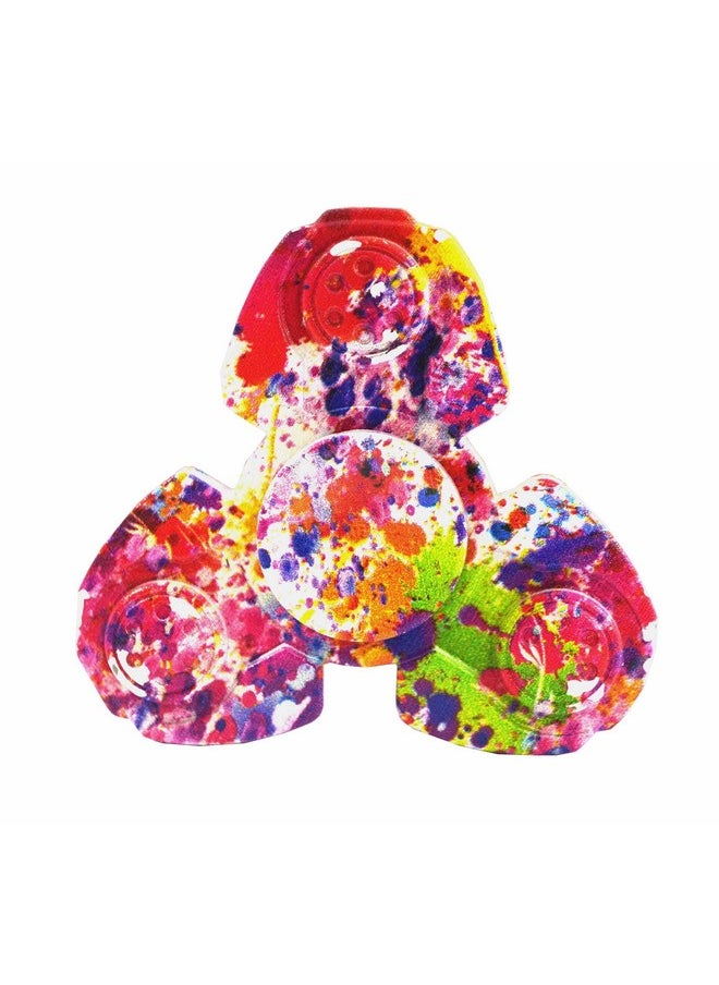 Premsons® Hand Spinner Desk Toy - High Speed Smooth Finger Spin Sensory Fidget Stress Relief Game Play for Kids & Adults - Birthday Party Gift - Combo - Rainbow Splash Triangular Head + Grey Football