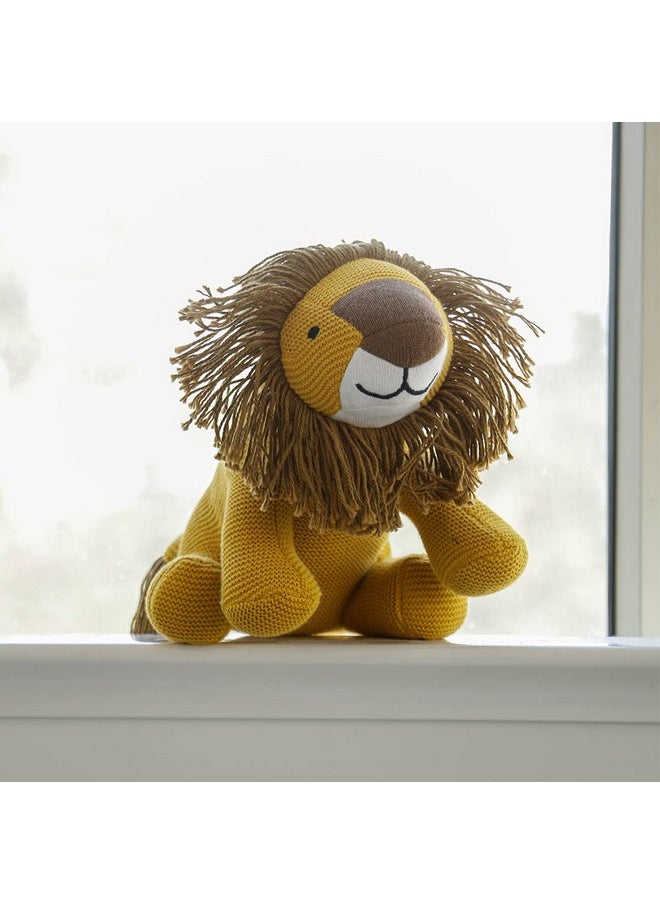 Pluchi Baby Lion - Cotton Knitted Stuffed Soft Toys for Babies & Kids (Tuscan Sun, Ivory & Bronze Color)