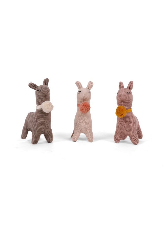 Pluchi Sweet Llama Cotton Knitted Stuffed/Plush/Soft Toy for Babies and Kids (Stone)