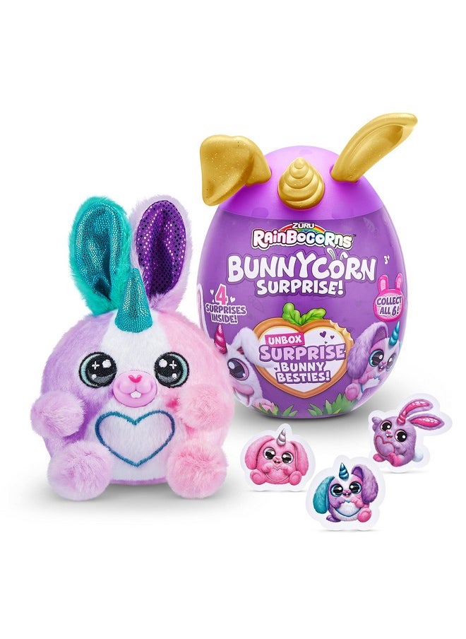 Rainbocorns Bunnycorn Surprise, 2 Pack, 4 Surprises Inside, Collectible Plush Pets, (2 Pack)