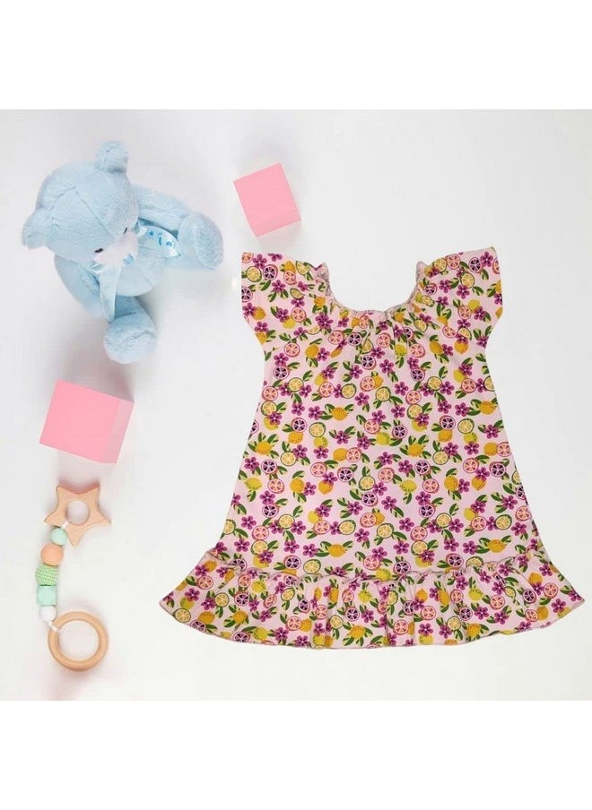 LuvLap Half Sleeve Frock, for Baby, Infants & Toddlers, Multicolour, 100% Cotton, Baby Girl Frock, Baby Girl Clothes, Kids Clothing, Pack of 2