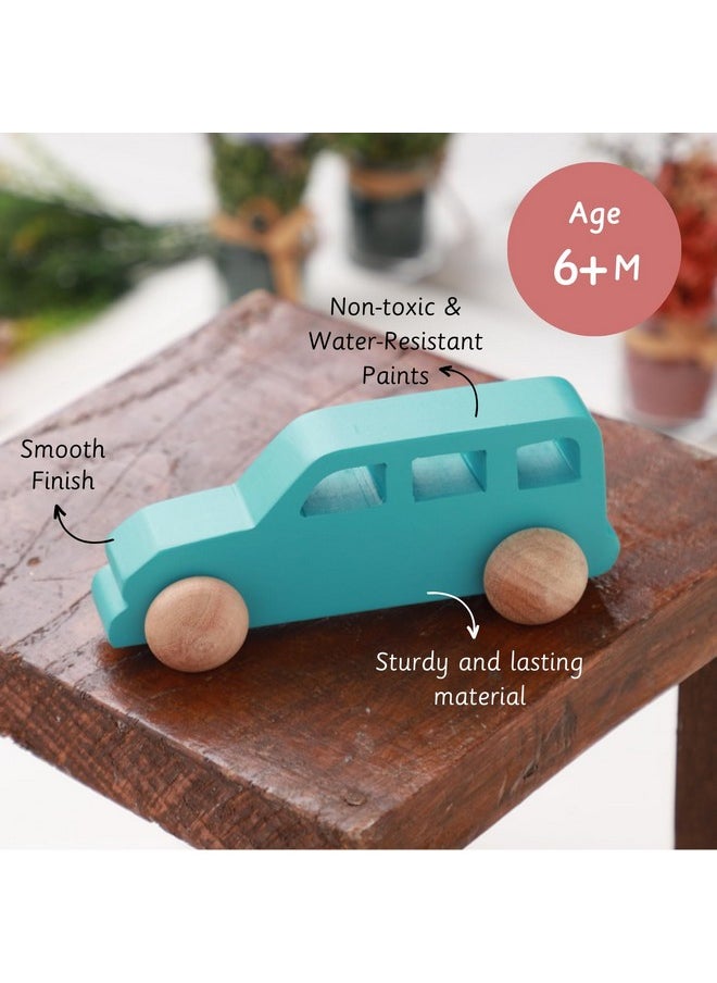 Ariro Wooden Jeep for Toddlers and Infants | Push Wooden Vehicle Toy | 6M-3Y | Helps Child in Grip Strength, Hand-Eye Coordination
