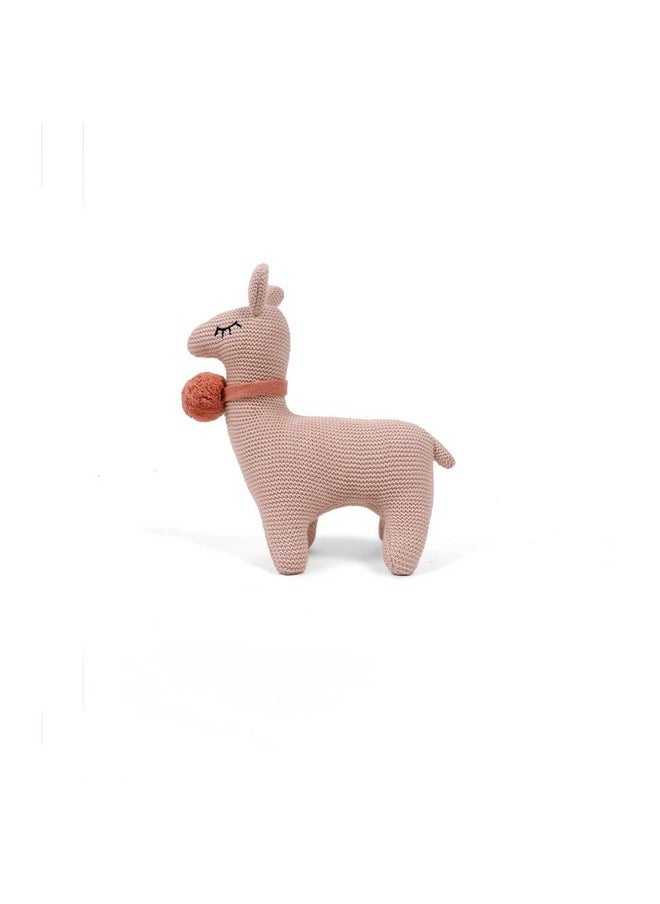 Pluchi Sweet Llama - Cotton Knitted Stuffed/Plush/Soft Toy for Babies and Kids 20x18 cm (Shell)