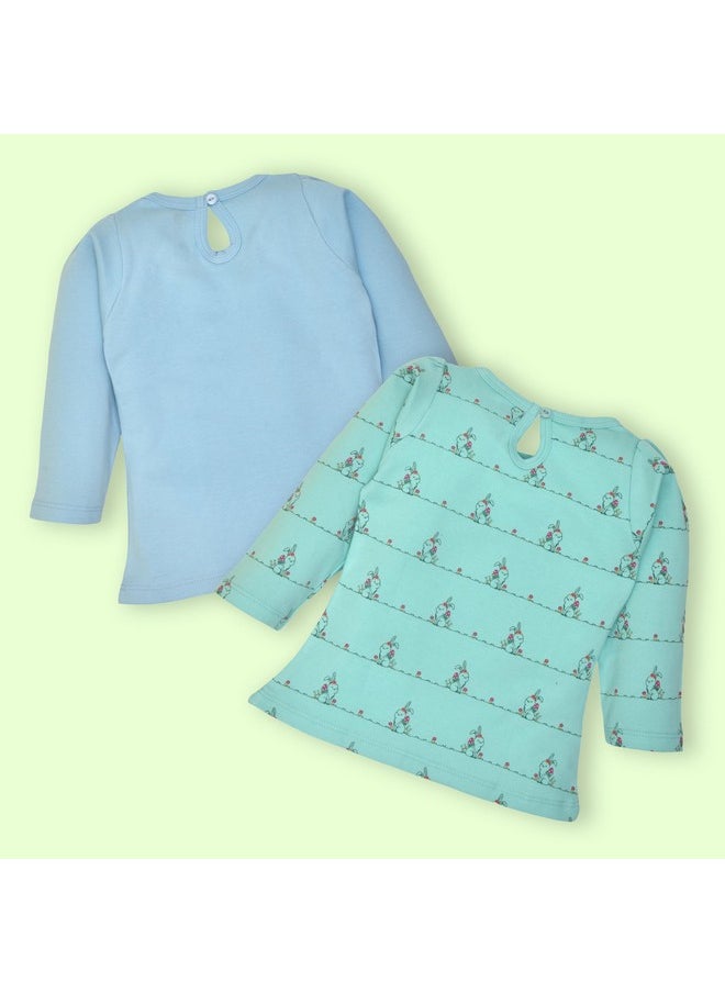 Luvlap Boy's Regular Fit Baby and Toddler T-Shirt (903322_Lt. Peach, Aqua, White, Sea Green 18 to 24 Months)