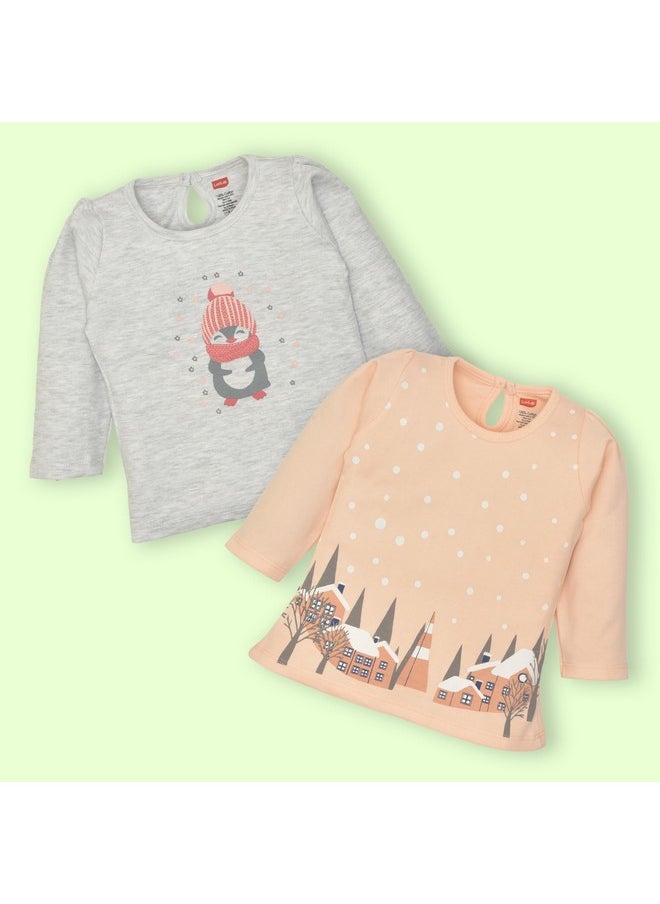 Luvlap Boy's Regular Fit Baby and Toddler T-Shirt (903322_Lt. Peach, Aqua, White, Sea Green 18 to 24 Months)