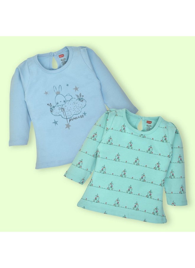 Luvlap Boy's Regular Fit Baby and Toddler T-Shirt (903322_Lt. Peach, Aqua, White, Sea Green 18 to 24 Months)