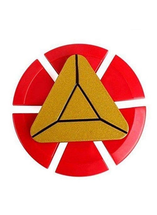 Premsons® Hand Spinner Desk Toy - High Speed Smooth Finger Spin Sensory Fidget Stress Relief Game Play for Kids & Adults - Birthday Party Gift - Combo - Rainbow Splash Triangular Head + Red & Gold