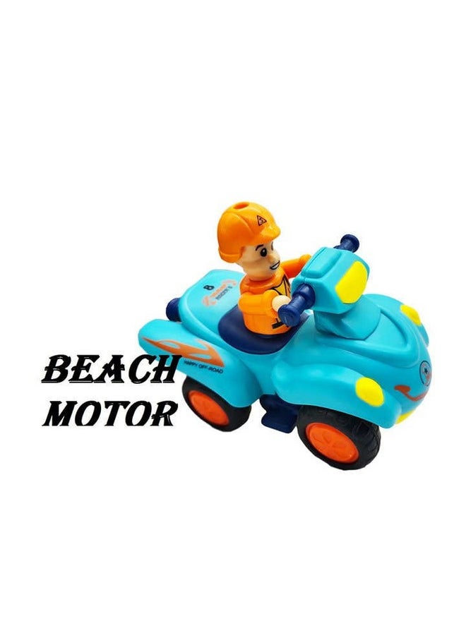 PLUSPOINT Beach Bike Friction Powered Baby 1 PC Toy Bike| Push and Go Vehicles Cars Toy for Toddlers | Early Educational Toys and Birthday Gift for 1 2 3 Years Old Boys Girls(Beach Bike)