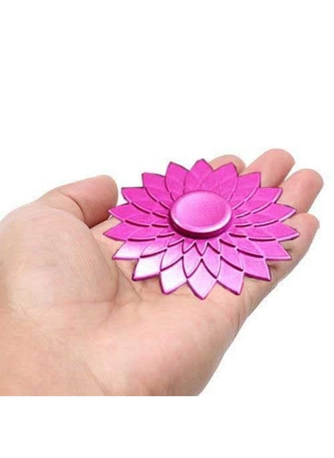 Premsons® Hand Spinner Desk Toy - High Speed Smooth Finger Spin Sensory Fidget Stress Relief Game Play for Kids & Adults - Birthday Party Gift - Metal - (Purple Lotus)