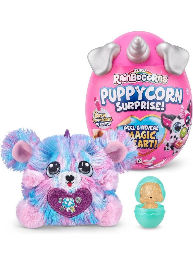 Rainbocorns Sparkle Heart Surprise, Puppycorn Series 2, Puppycorn Surprise, Moxie The Komon - Collectible Plush - 7 Layers of Surprises, Peel and Reveal Heart, Ages 3+ (Komon)