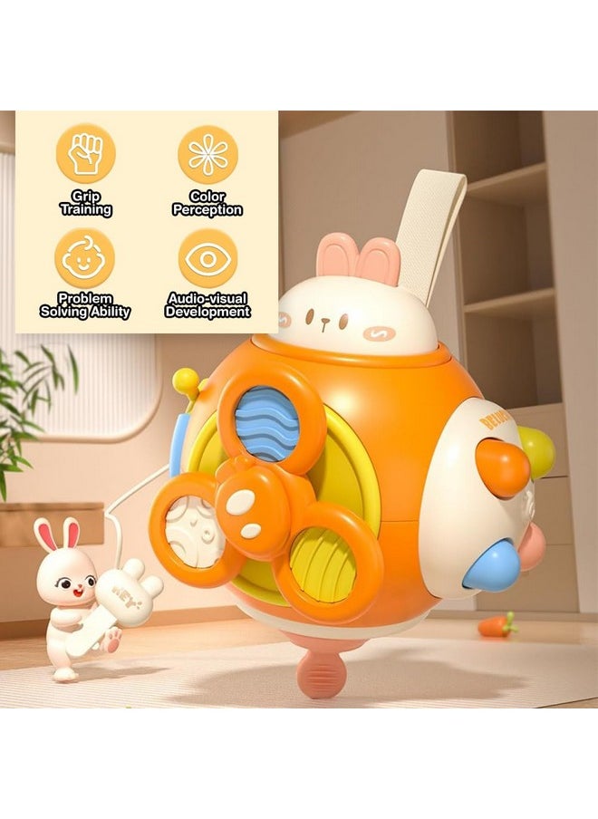 Wembley Montessori Sensory Activity Cube Baby Toys for 1 Year Old Boy 6 in 1 Educational Toys for 2 Years Old Girl Busy Board for Toddlers 1-3 Travel Toys Birthday Gift Squeaky Spinner Pop Up Button