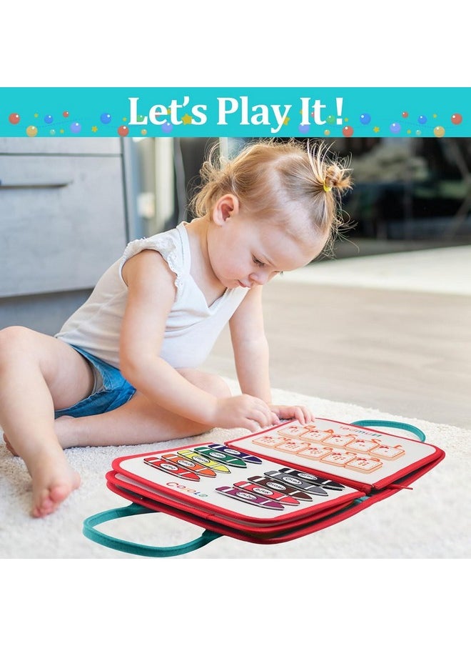 KolorFish Busy Board for Toddlers,Montessori Toys for Boys Girls 1 2 3 Year Old,Early Educational Activity Baby Sensory Toy,Autism Busy Book Travel Toys for Kids 3 4 5 6 7 Year Old (Space Blue)