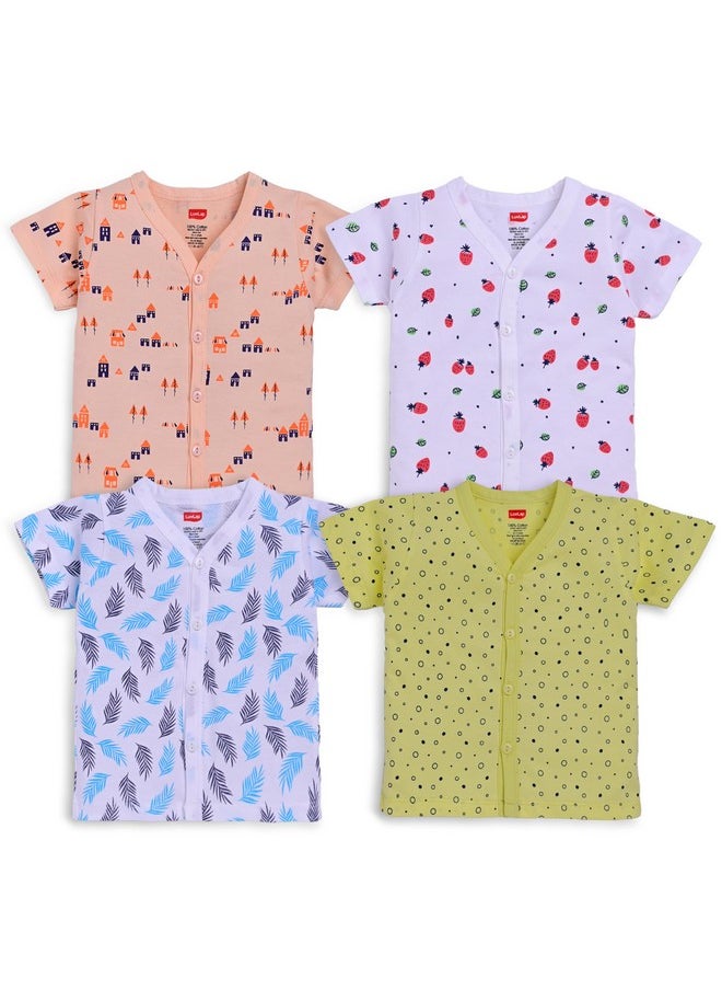 LuvLap Unisex's Regular Fit H/S Jhabla (904672_Multicolor-2 1 to 3 Months)