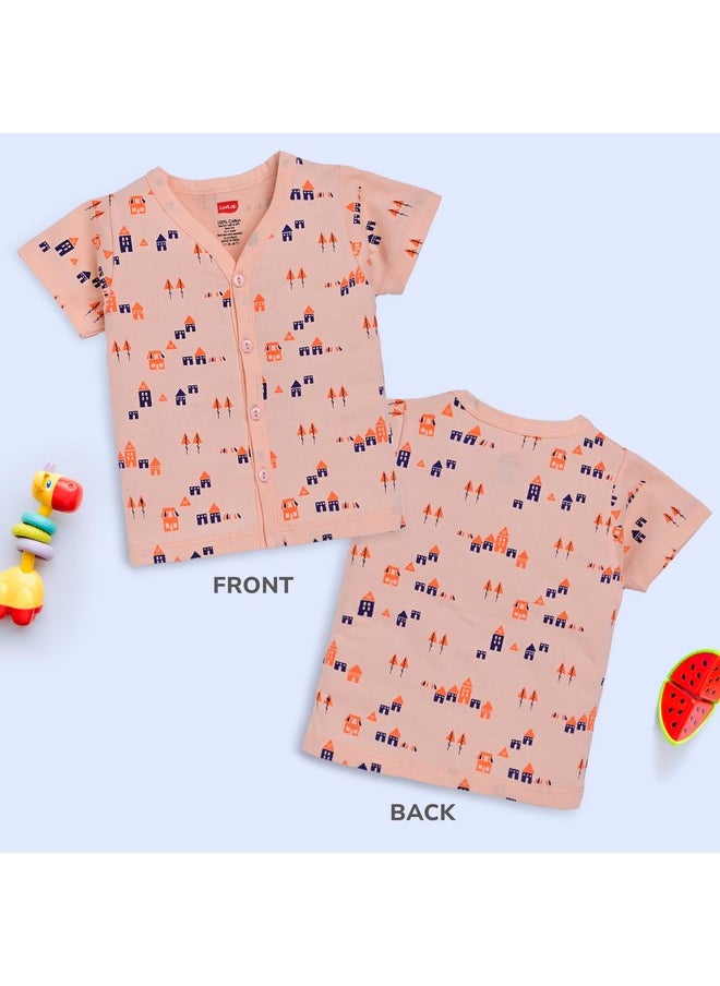 LuvLap Unisex's Regular Fit H/S Jhabla (904672_Multicolor-2 1 to 3 Months)