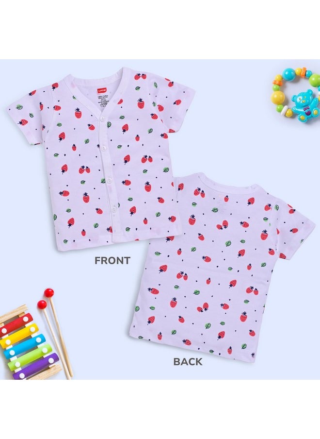 LuvLap Unisex's Regular Fit H/S Jhabla (904672_Multicolor-2 1 to 3 Months)