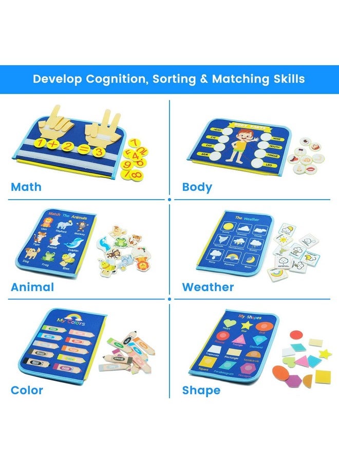 KolorFish Busy Board for Toddlers,Montessori Toys for Boys Girls 1 2 3 Year,Early Educational Activity Baby Sensory Toy,Autism Busy Book Travel Toys for Kids 3 4 5 6 7 Year Old (Transport), Multicolor